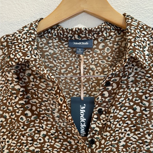 NWT MODCLOTH * TIE WAIST SHIRT DRESS * SZ S - Picture 6 of 8